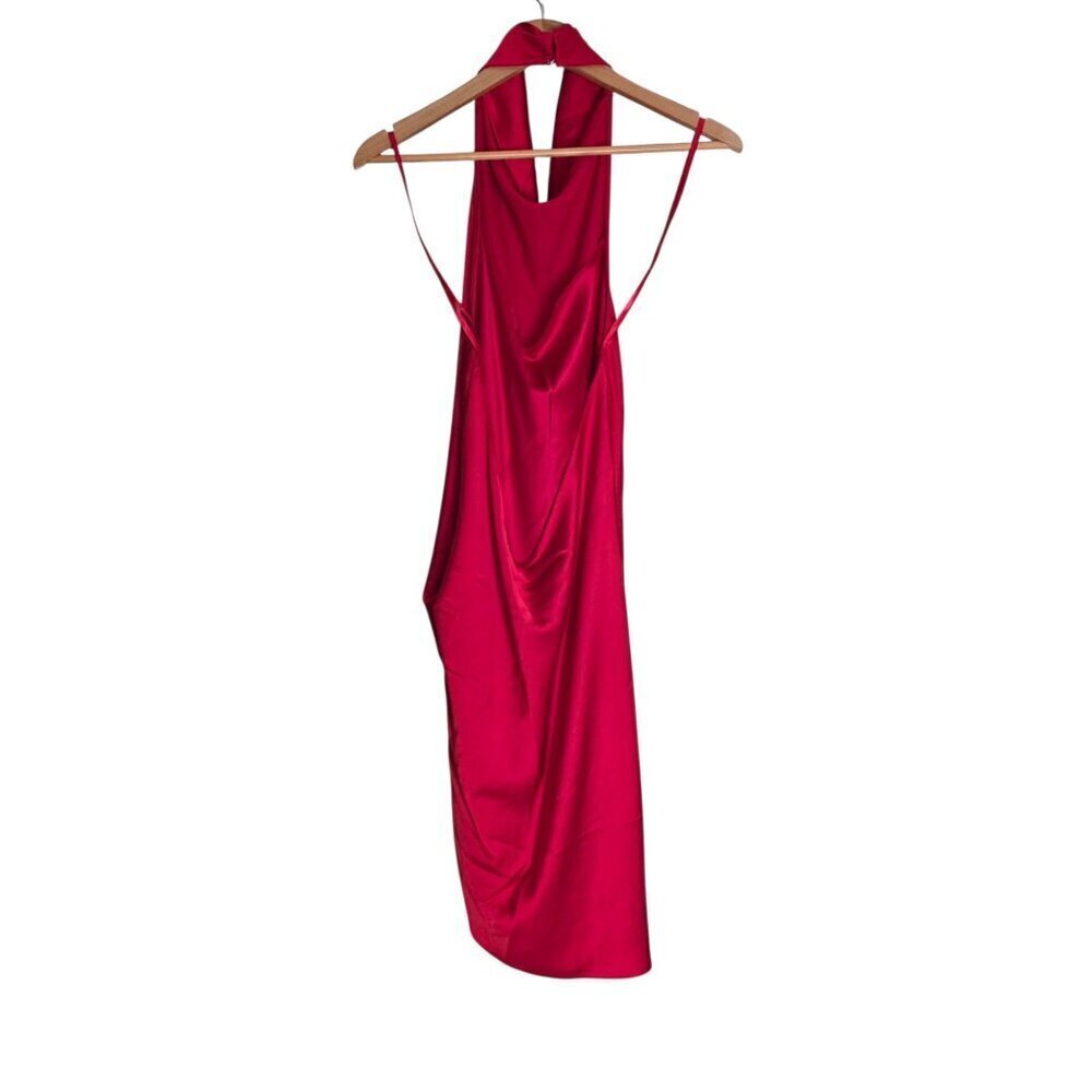 NWT Women's - Gianni Bini Peyton Red Satin Halter Dress, Size 12 - Picture 10 of 10